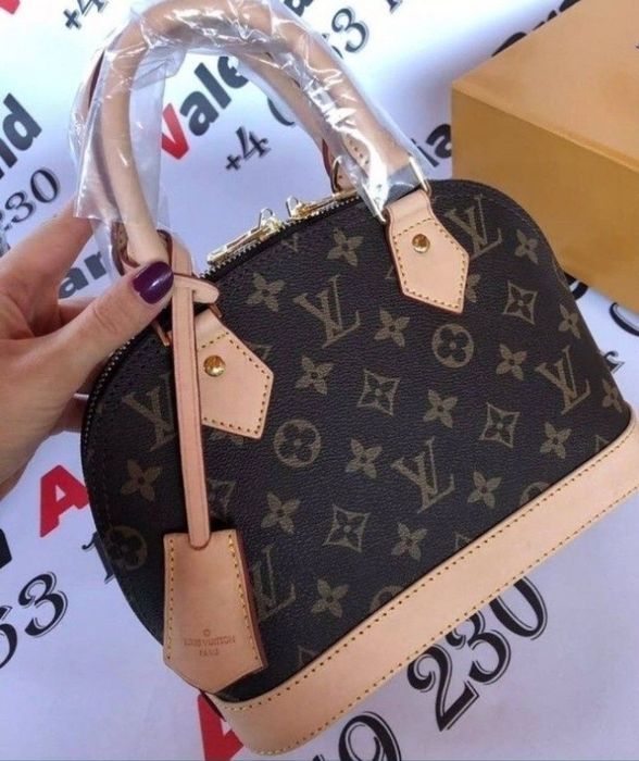 Geanta mini LV Alma,curea detasabila umăr, saculet, etichetă