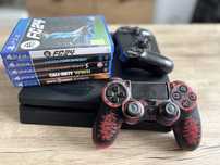 PlayStation 4 Slim 500GB + 2 Controllere + 5 Jocuri Fizice