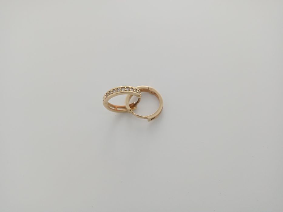 cercei aur cu zirconiu alb