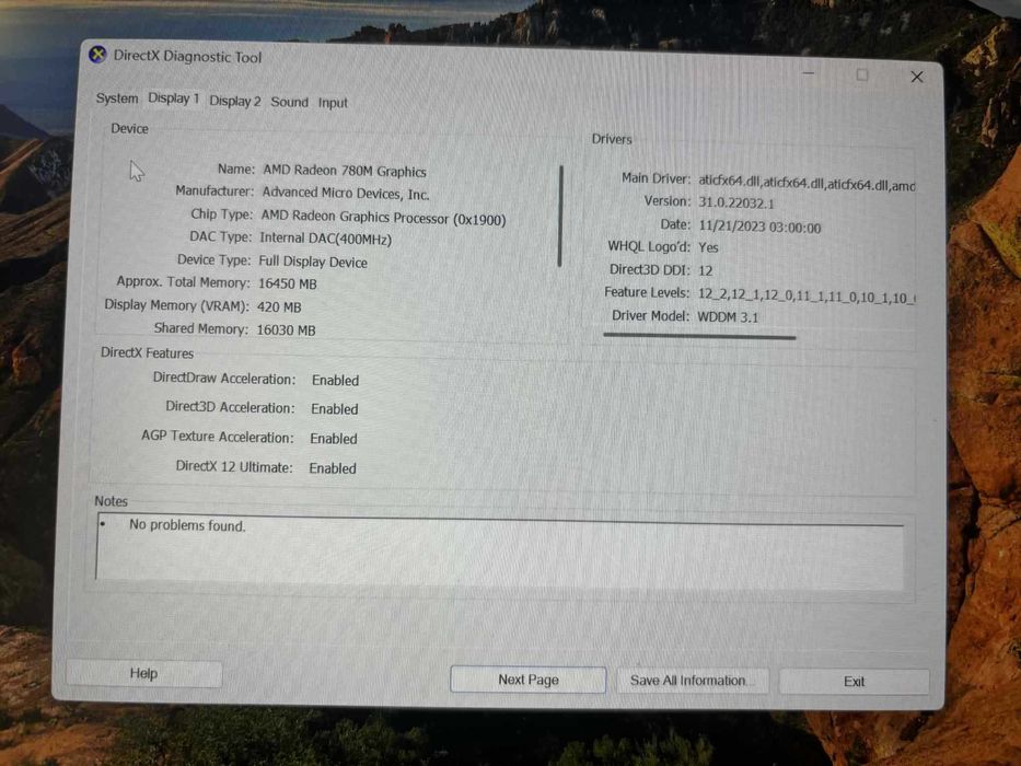 Acer Nitro ANV16-41 – Ryzen 7 8845HS/RTX 4050 6GB / 32GB RAM / 1TB SSD