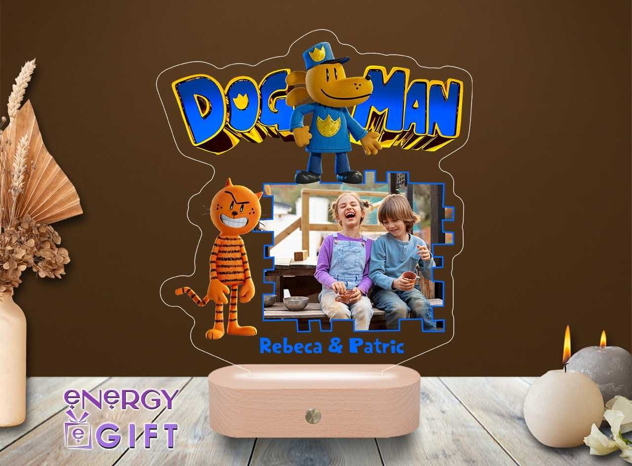 Lampa Led 3D Personalizata – Dog Man