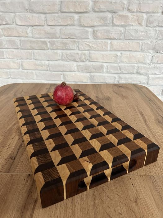 Енд грейн (End grain) дъска за рязане и сервиране "Шоколад"