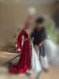 Национальный комзол. Свадебное платье на кыз узату