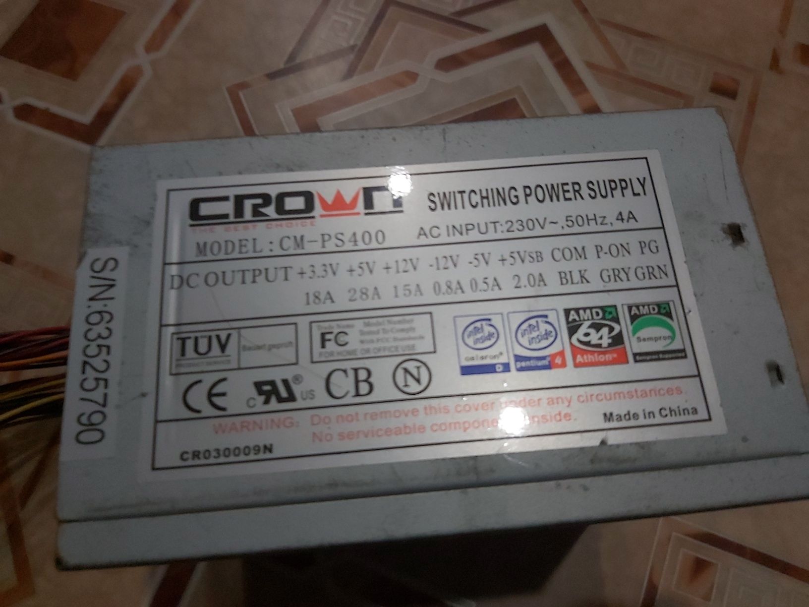 Блок питание crown 400 ватт