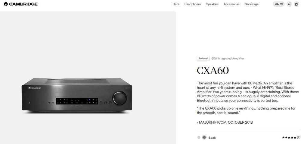 Cambridge Audio CXA60, 2x60W la 8Ohm / 2x90W la 4Ohm