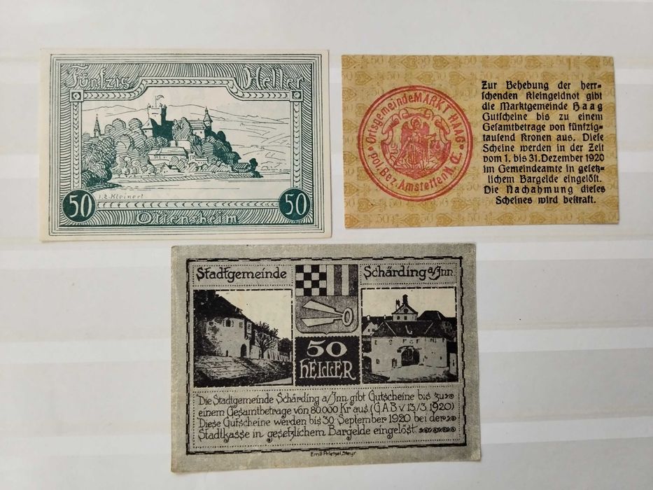 Австрийски банкноти -хелери 1920