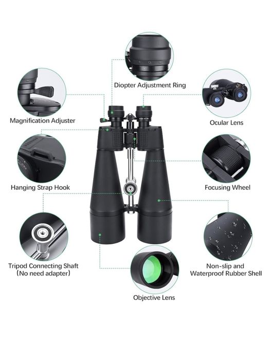 Binoclu profesional de mare putere, 30-260X, obiectiv 80 mm