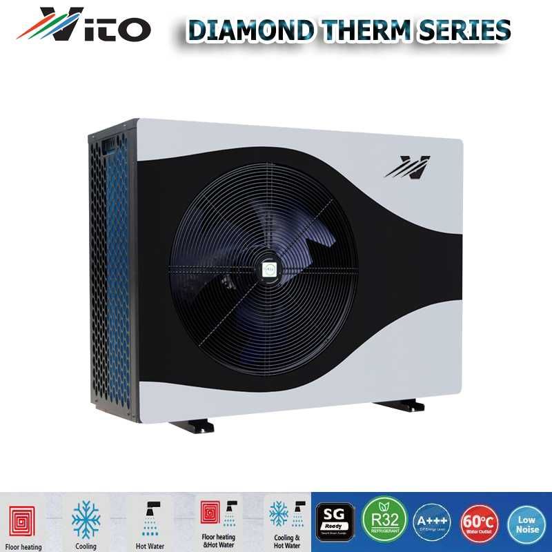 12KW  МОНОФАЗНА ТЕРМОПОМПА VITO Diamond Therm-до 60 градуса, клас А+++