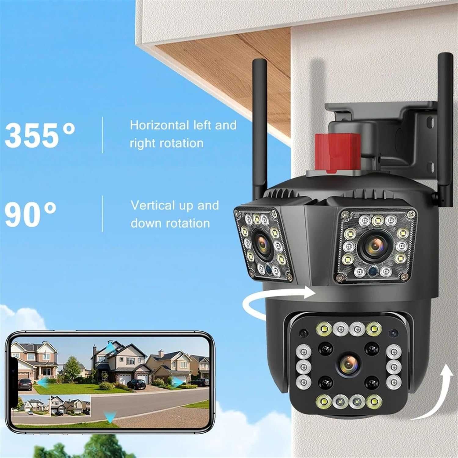 Tройна камера SIM карта 4G, PTZ, TSS-JT3-4G с 3 обектива, 5X Zoom