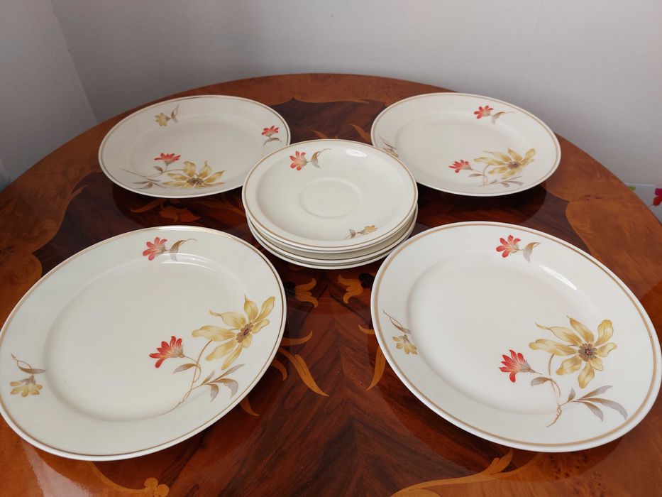 Set 4 farfurii cu farfurioare Zehnscherzer Bavaria 1950