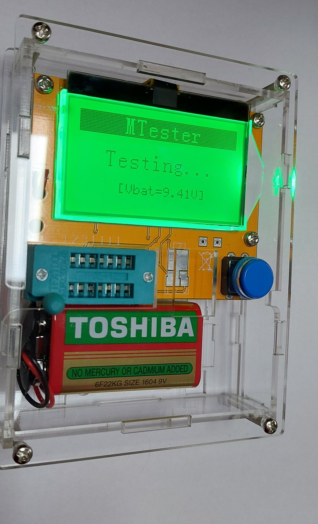 ESR-metru / Tester Digital Condensatori Mosfet + Carcasa acryl Nou