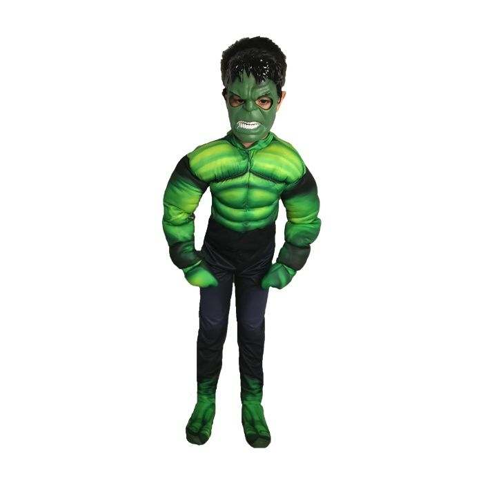 Детски парти костюм Зелен Герой с мускули