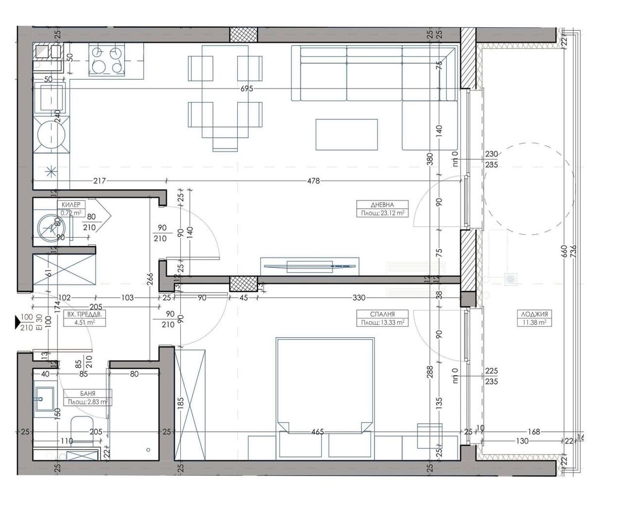 Продава се Двустаен апартамент в Варна, Операта - 76 кв.м за 1527 €/кв.м - Снимка #7