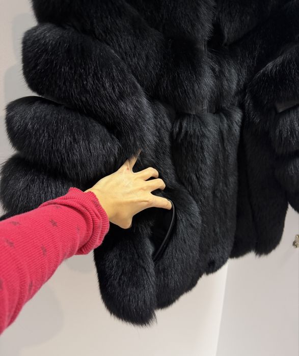 Haina de blana si piele naturala