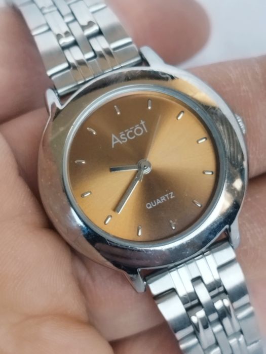 Ceas Ascot de damă cu quartz, carcasă si curea din oțel inoxidabil