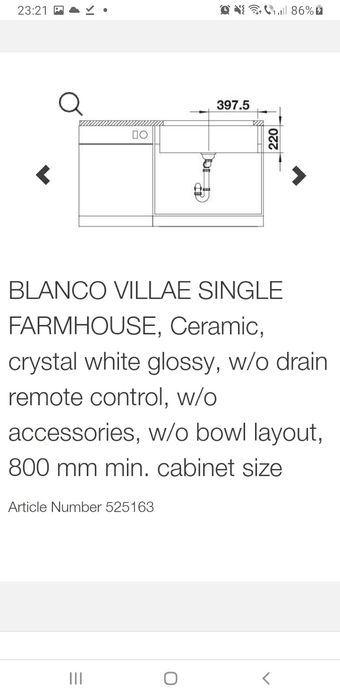 Vand chiuveta ceramica alba NOUA pentru bucatarie Farmhouse Germania