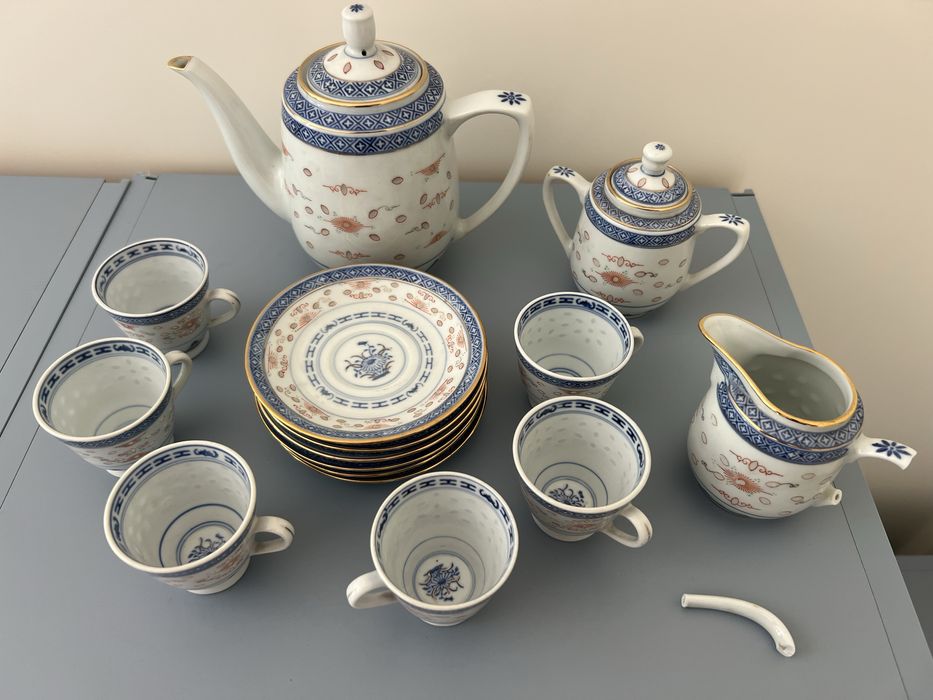 Китайски оризов порцелан сервиз за кафе