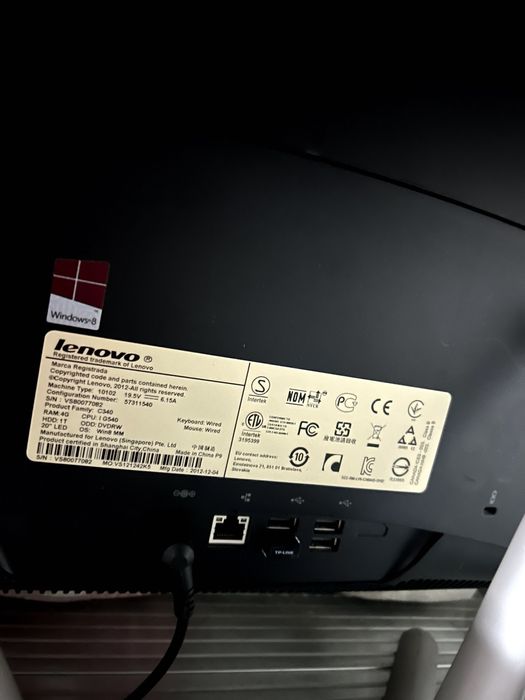 Lenovo C340 All-in-One – i3 G540, 4GB RAM, 1TB HDD, Windows 8