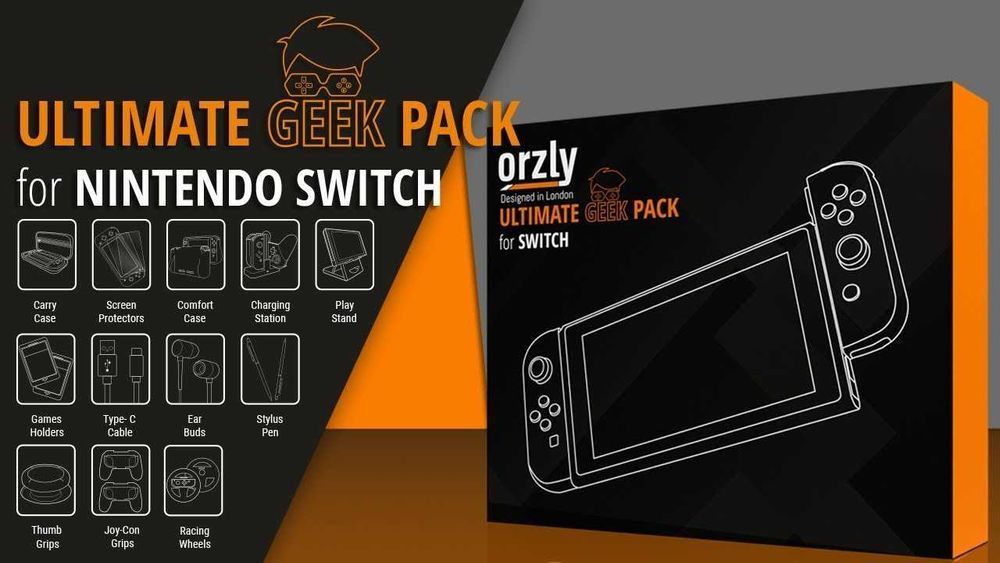 Set accesorii Nintendo Switch ORZLY Ultimate Geek Pack | SIGILAT!