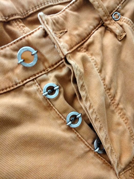 Blugi barbati mustar - caramiziu M Model deosebit relax slim