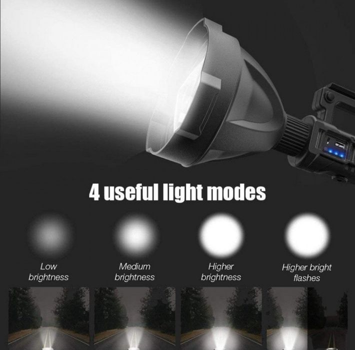 Lanterna LED reincarcabila la USB cu maner 4 faze Tripod W591