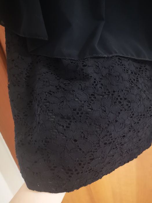 Zebra къса черна рокля