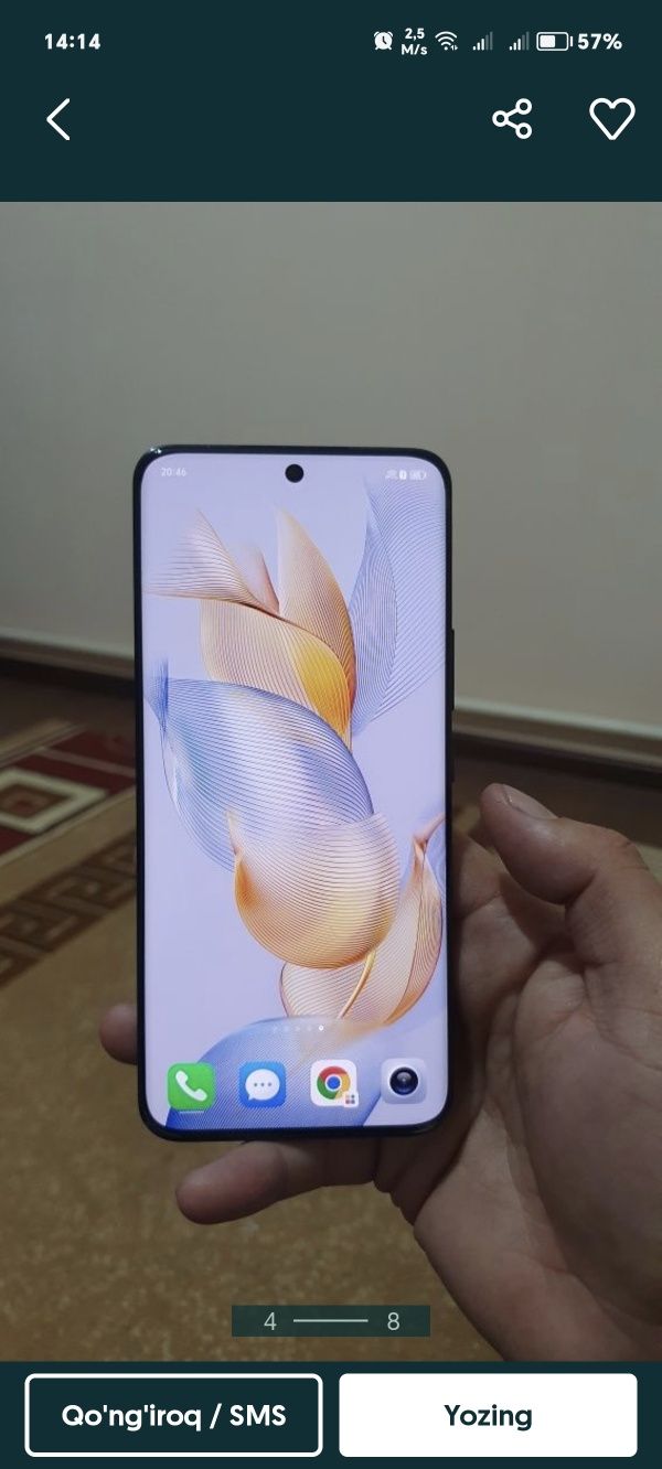 HONOR 90 256GB ROM 16GB RAM kafolati bor yangi telefon ishlashi yuqori