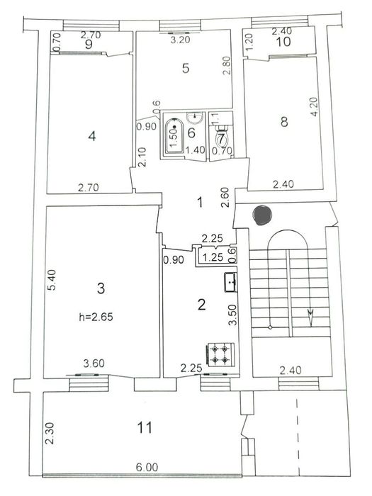 4в3/3/4 100м2 Ц-1 2 сан узла ориентир Библиотека