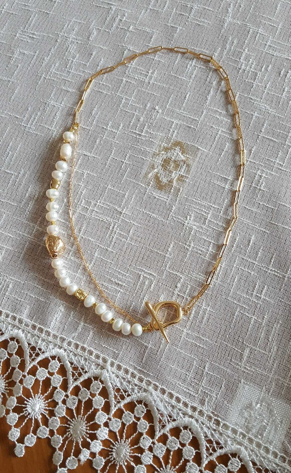 Bijuterii unicat cu perle/pietre semipretioase si accesorii aurite 14K