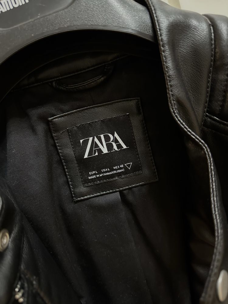 Новая ZARA кожаная куртка мужская