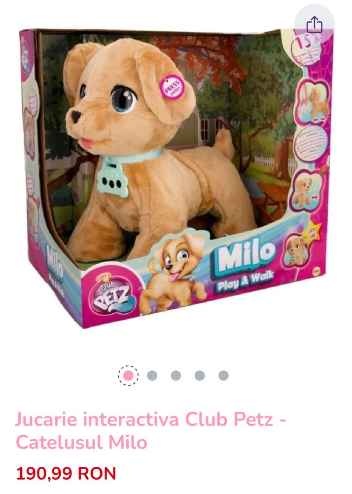 Jucarie interactiva Milo caine