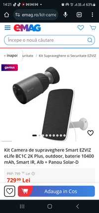 Kit Camera de supraveghere Smart EZVIZ eLife BC1C 2K Plus, outdoor, ba