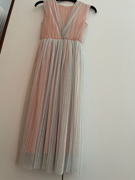 Rochie elegantă gri metalizat