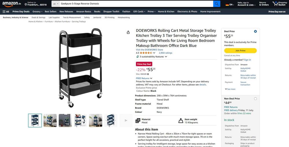 Carucior depozitare 3 niveluri cu roți, Full Metal, REDUS de la 280RON