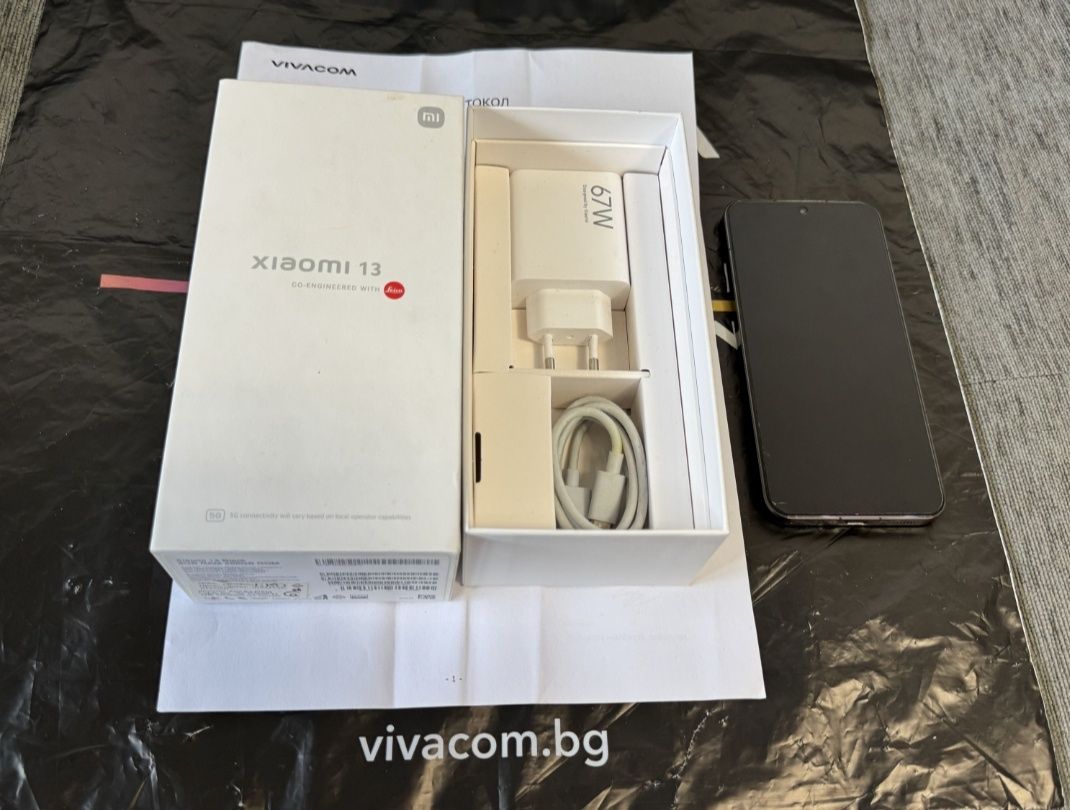 256GB Xiaomi 13 8GB 5G Vivacom Гаранция 2026г. Black / Черен