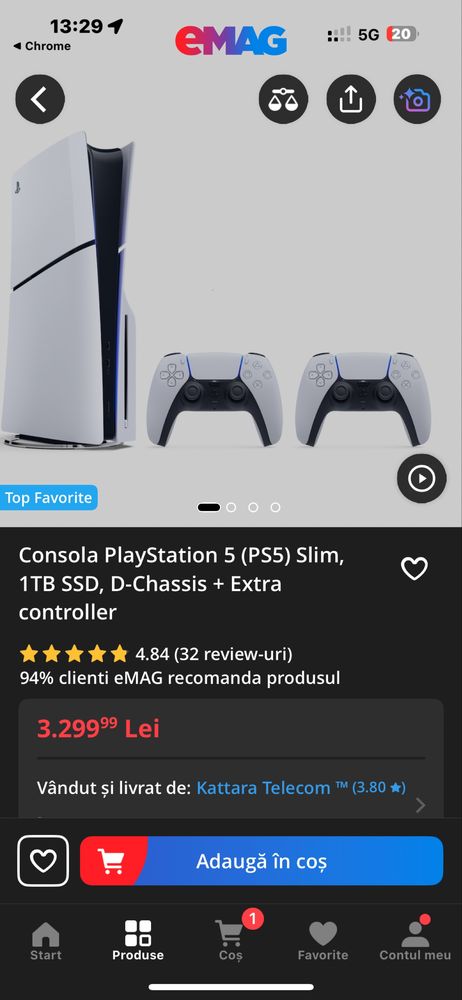 Vand PlayStation 5 cu 2 Controale