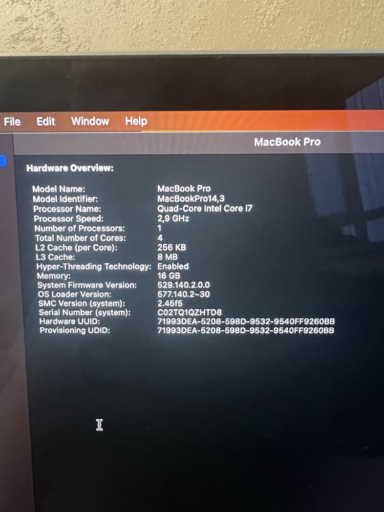 Macbook pro 15.6