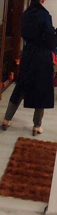 Trench clasic Pull Bear cu eticheta mărimea S, albastru închis, model