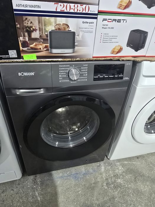 Инверторна слим пералня със сушилня Боман 8/5 кг инокс/сива