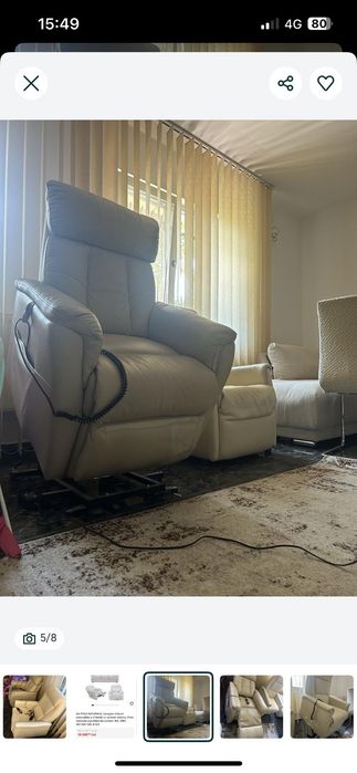 Fotoliu electric tv piele naturala an 2018 2 buc ca nou la 1/3 pret