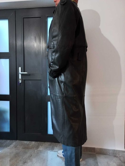 Haina/pardesiu originala HUGO BOSS, barbati, lunga, piele fina XXL-