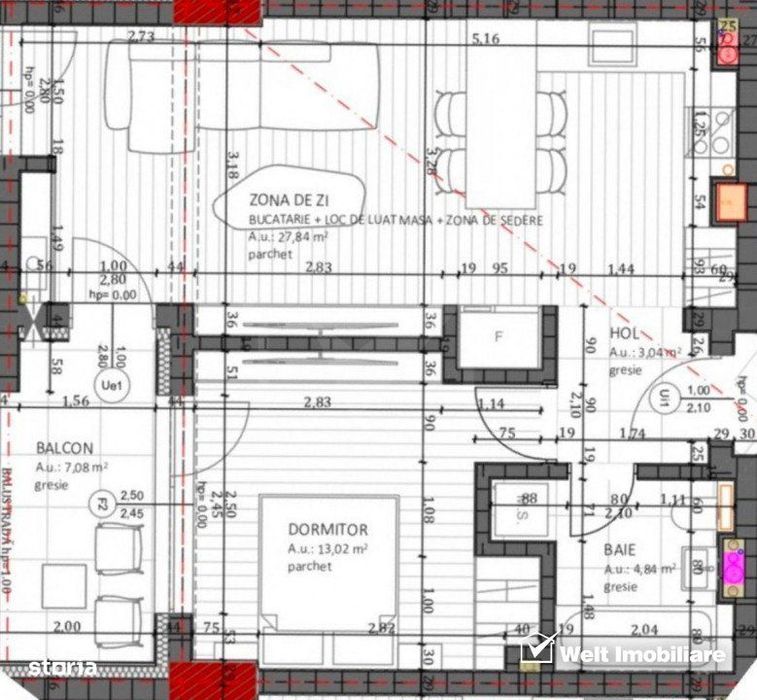 Apartament cu doua camere intr-un ansamblu rezidential nou, Floresti