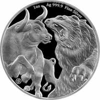 Moneda argint pur 999.9 investitie 1 oz 31.1g 2022 noua Taur vs Urs