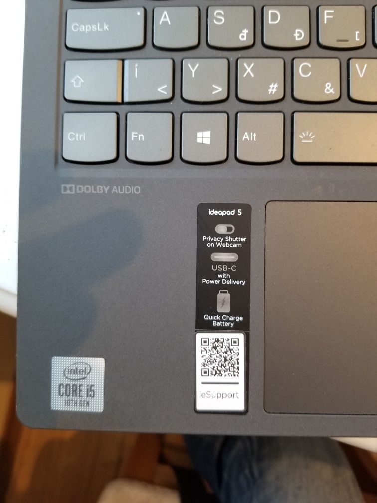 Lenovo IdeaPad 5,15.6",256GB SSD- NVMe2, Intel Core i5-1035G1 ,8GB RAM