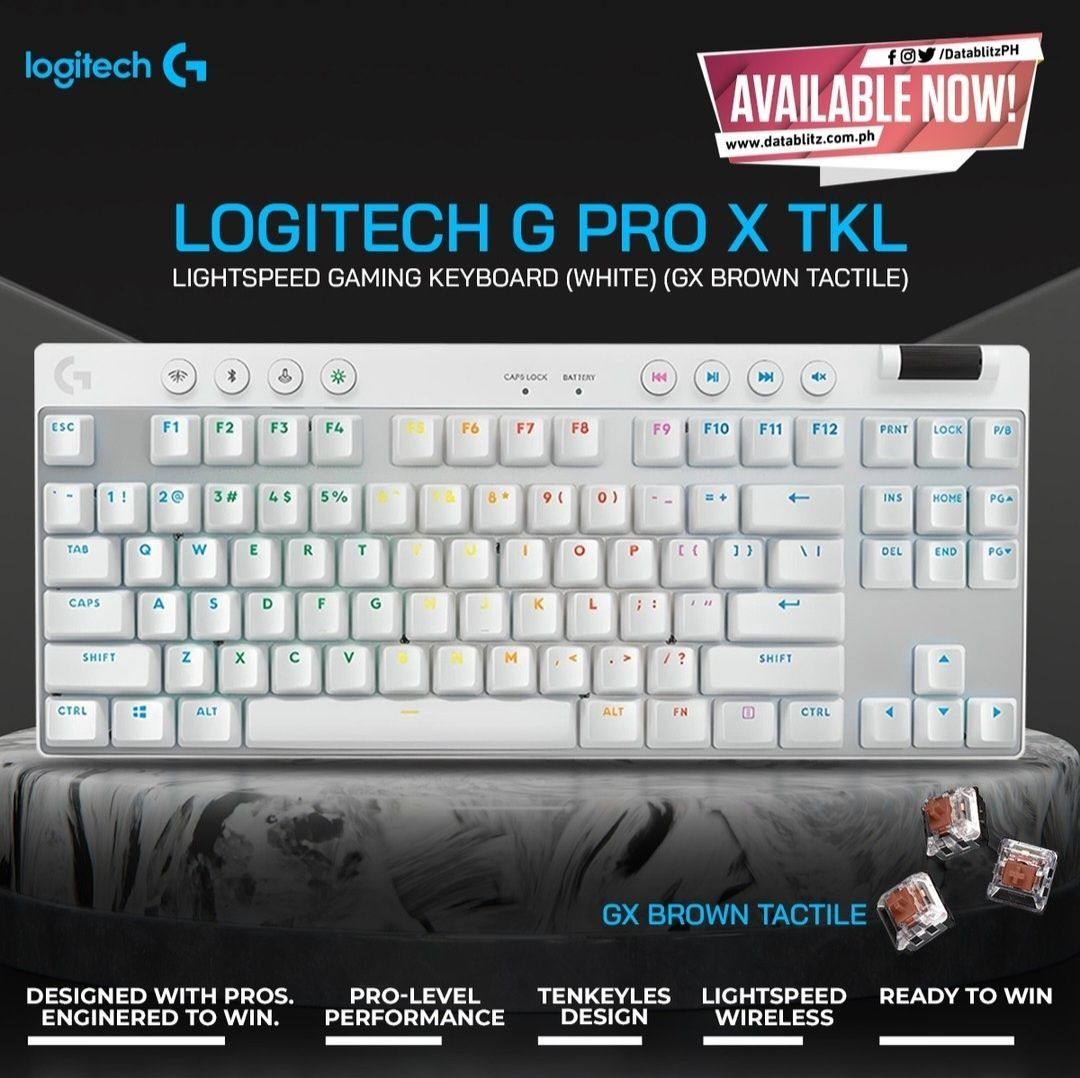 Новинка! Logitech G PRO X TKL White Механическая Клавиатура