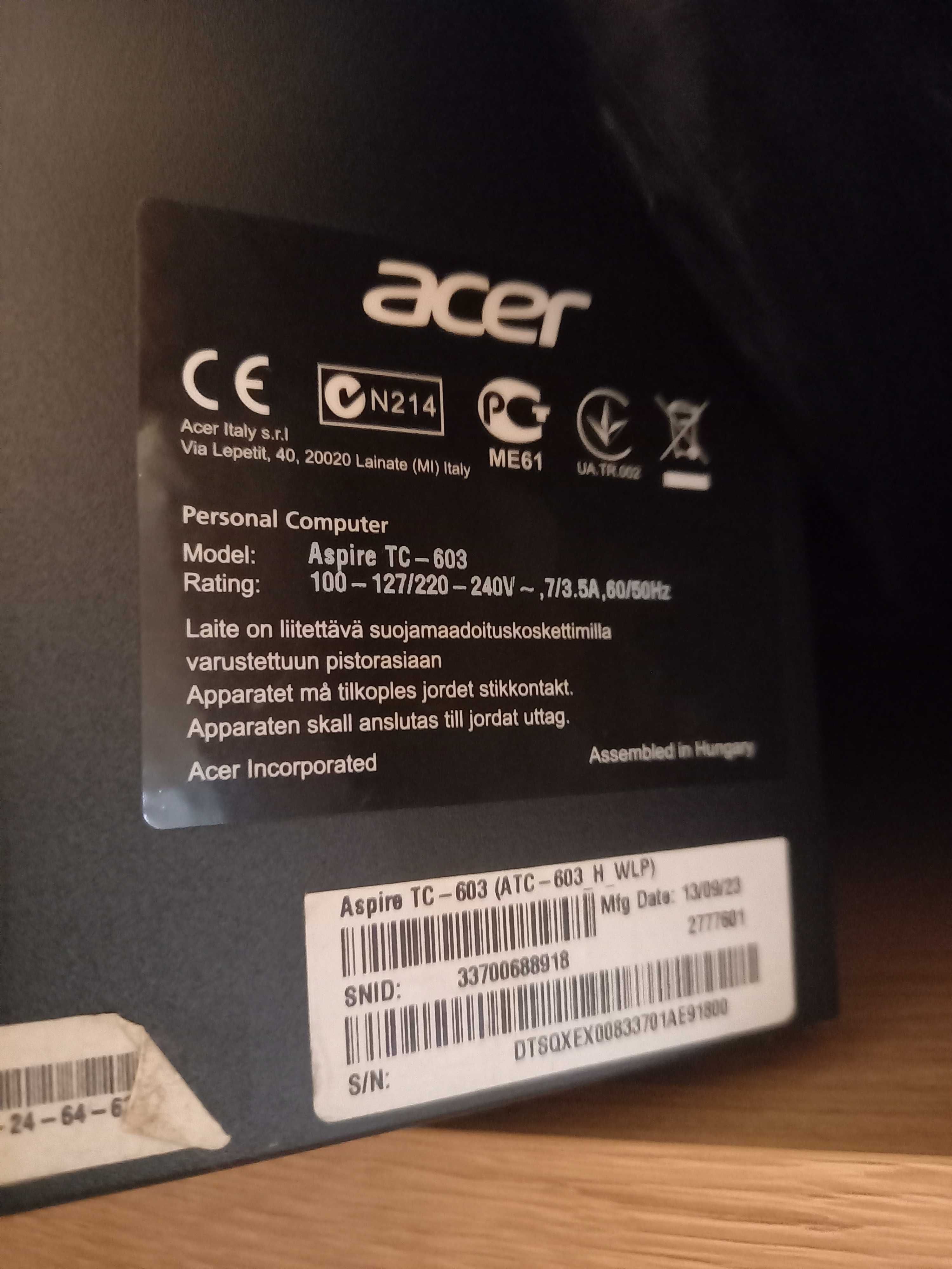 Acer Aspire TC 603