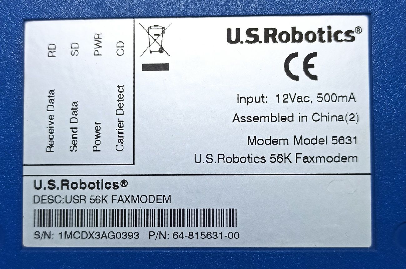 Faxmodem US Robotics 56K