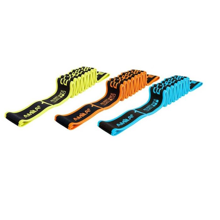 Сет Фитнес Ластици Amila Fabric Multi Loop Band, Ластик за Тренировка