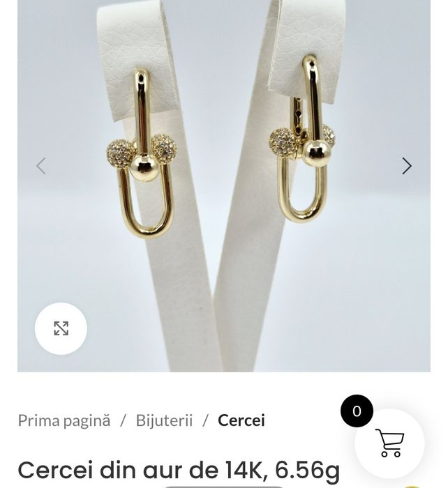 Cerceii Tiffany model nou,6,56 grame,365 gramul.