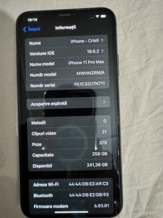 Iphone 11 pro max 256 liber de retea